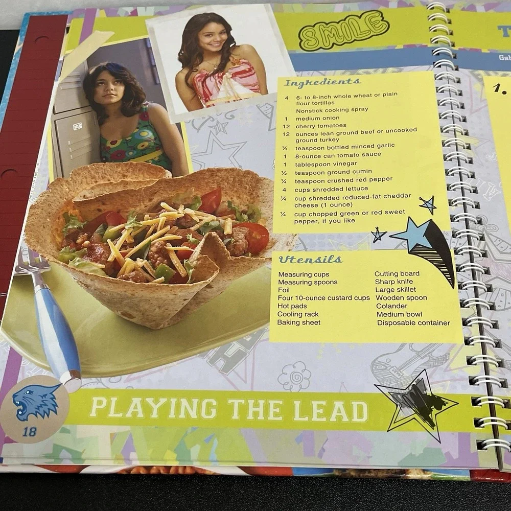 High School Musical COOKBOOK Awesome Eats East High 2008 1st Edition Spiral Book